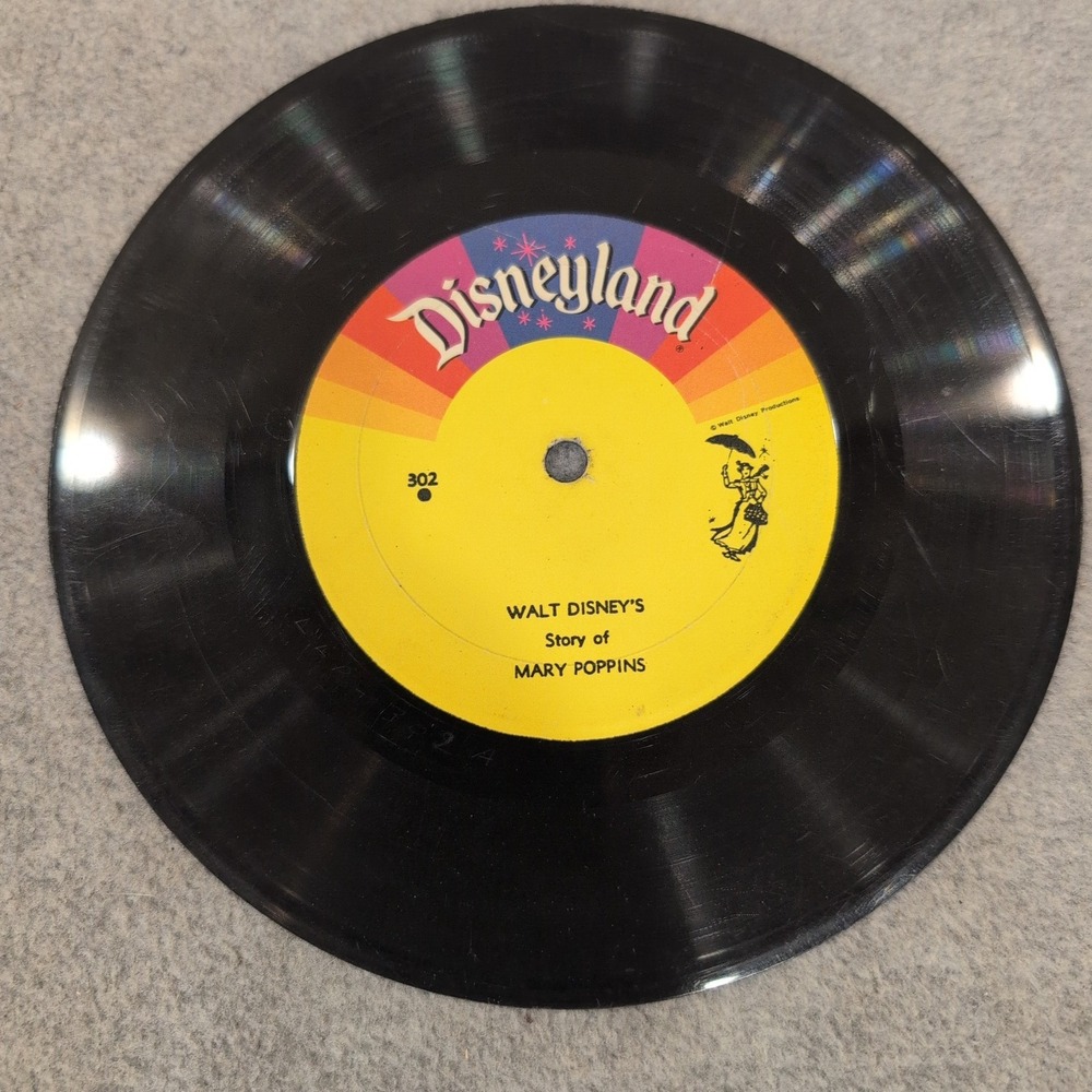 Walt Disney Mary Poppins Songs and Story Disneyland Records 7-inch Vinyl 45 302 - Picture 2 of 2